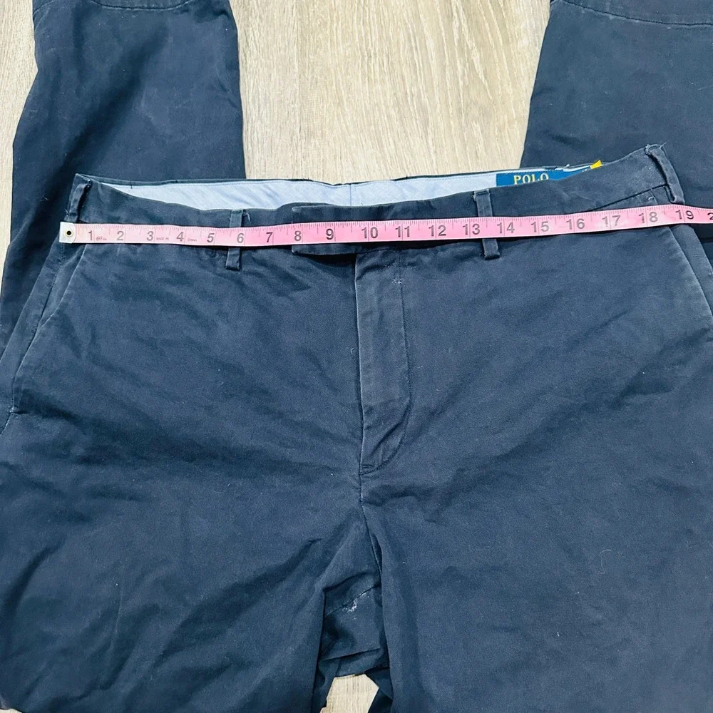 Polo Ralph Lauren‎ Pants Mens 38x32 Navy Stretch Straight Chino Pants Trousers